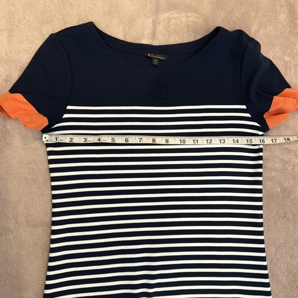 Brooks Brothers Blue and White Striped Knit Dress with a ¾ Sleeve Sweater… - Picture 5 of 12